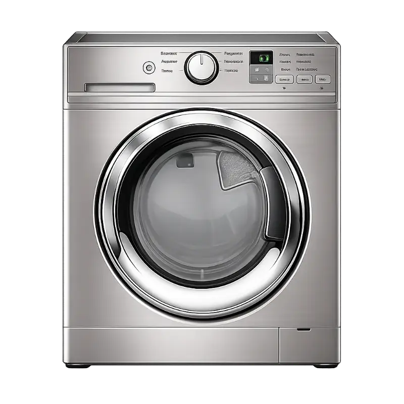 Secadora de ropa moderna de acero inoxidable: mantenimiento de secadora en casa